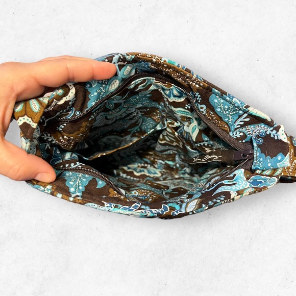 Vera‎ Bradley Mini Hipster Java Blue Brown Teal Retired Print Cross-Body Purse - Picture 7 of 9